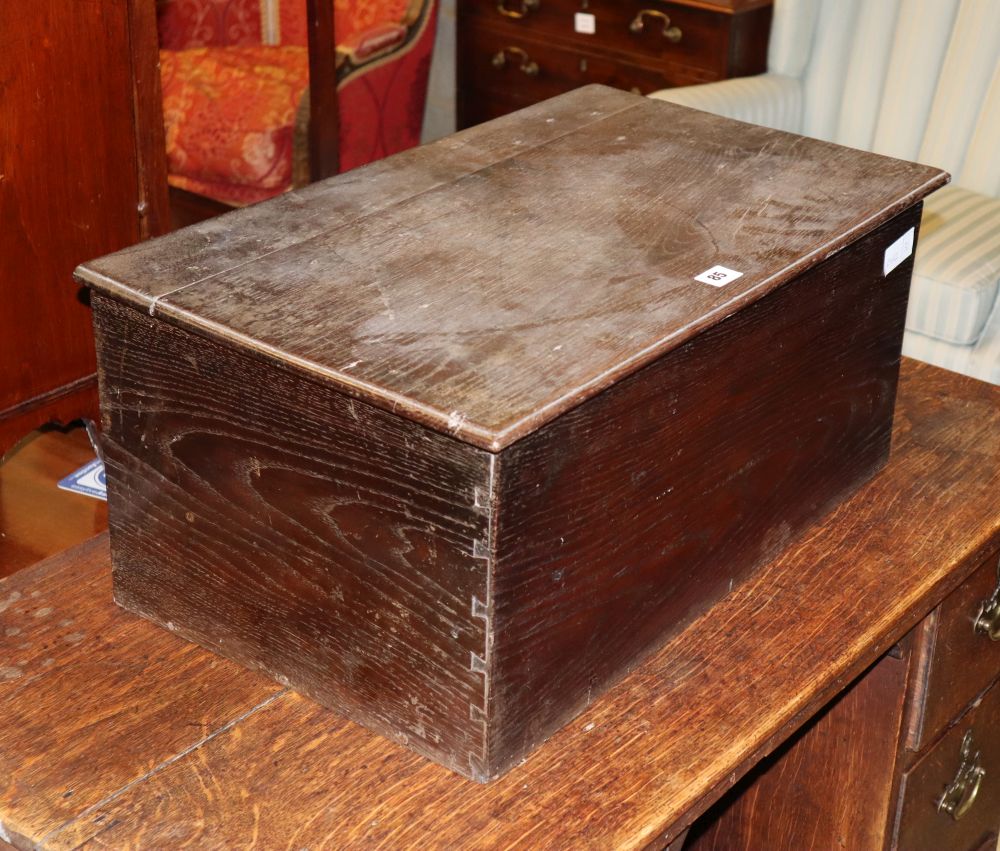 An oak bible box, W.60cm